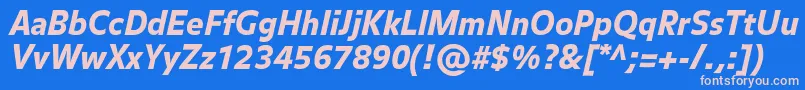 BalanceblackItalic Font – Pink Fonts on Blue Background