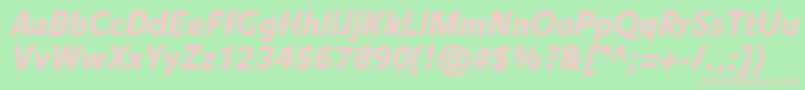 BalanceblackItalic Font – Pink Fonts on Green Background