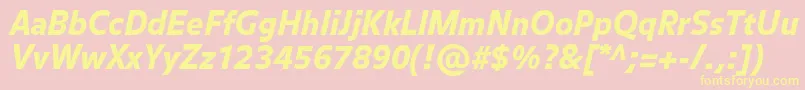 BalanceblackItalic Font – Yellow Fonts on Pink Background