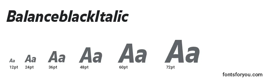Größen der Schriftart BalanceblackItalic