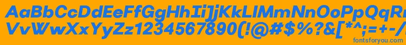 VillerayUltrabolditalic Font – Blue Fonts on Orange Background