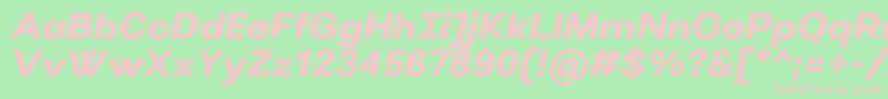 VillerayUltrabolditalic Font – Pink Fonts on Green Background