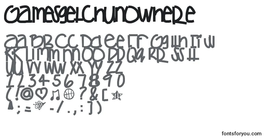Gamesgetchunowhere Font – alphabet, numbers, special characters