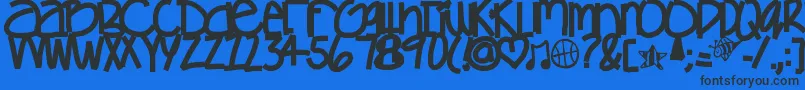 Gamesgetchunowhere Font – Black Fonts on Blue Background