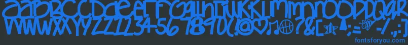 Gamesgetchunowhere Font – Blue Fonts on Black Background