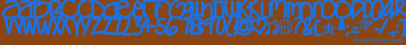 Gamesgetchunowhere Font – Blue Fonts on Brown Background