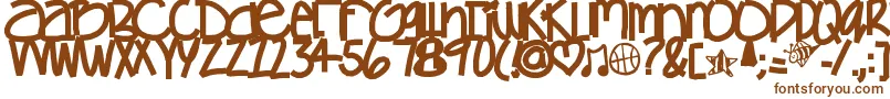 Шрифт Gamesgetchunowhere – коричневые шрифты на белом фоне