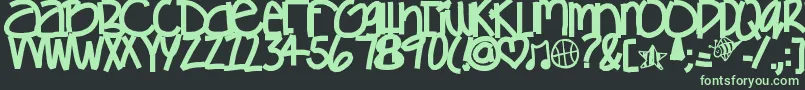 Fonte Gamesgetchunowhere – fontes verdes em um fundo preto