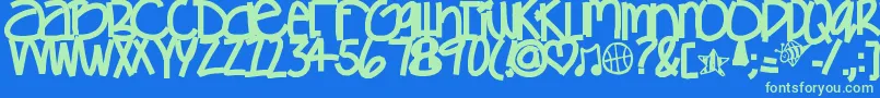 Gamesgetchunowhere Font – Green Fonts on Blue Background