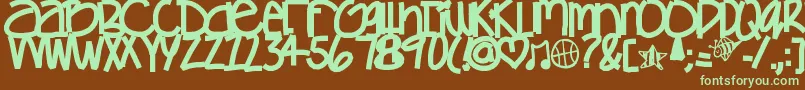 Шрифт Gamesgetchunowhere – зелёные шрифты на коричневом фоне