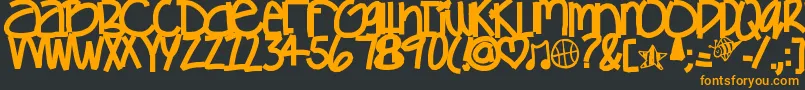 Gamesgetchunowhere Font – Orange Fonts on Black Background