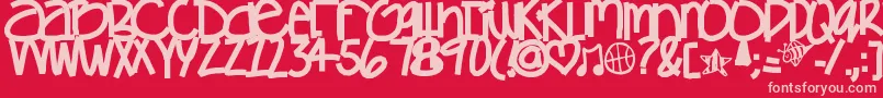 Gamesgetchunowhere Font – Pink Fonts on Red Background