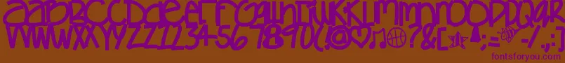 Gamesgetchunowhere Font – Purple Fonts on Brown Background