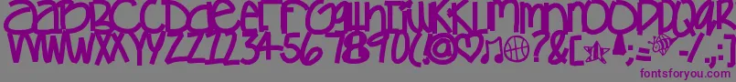 Шрифт Gamesgetchunowhere – фиолетовые шрифты на сером фоне