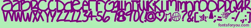 Gamesgetchunowhere Font – Purple Fonts on Green Background