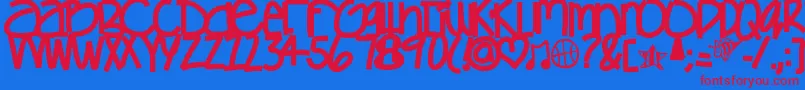 Saiba mais sobre a fonte Gamesgetchunowhere Fonte Gamesgetchunowhere – fontes vermelhas em um fundo azul