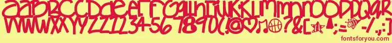 Gamesgetchunowhere Font – Red Fonts on Yellow Background