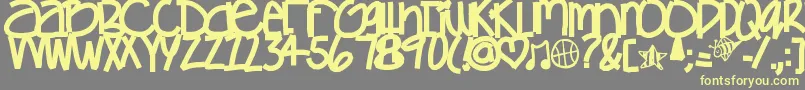 Gamesgetchunowhere Font – Yellow Fonts on Gray Background