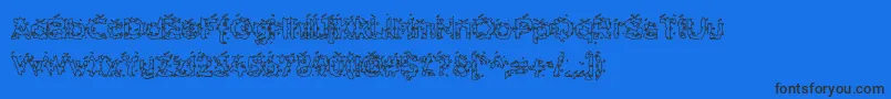 Hammh ffy Font – Black Fonts on Blue Background