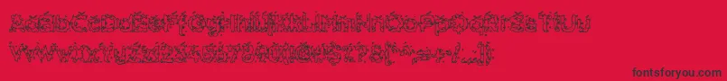 フォントHammh ffy – 赤い背景に黒い文字
