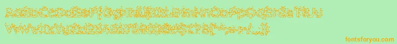 Hammh ffy Font – Orange Fonts on Green Background
