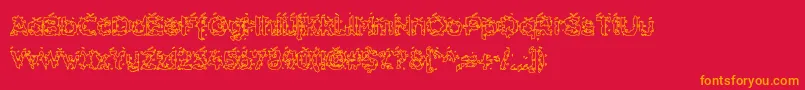Hammh ffy Font – Orange Fonts on Red Background