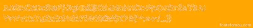 Hammh ffy-Schriftart – Rosa Schriften auf orangefarbenem Hintergrund