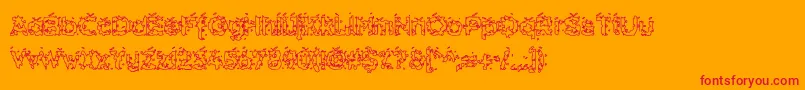 フォントHammh ffy – オレンジの背景に赤い文字