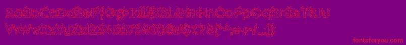 Hammh ffy-Schriftart – Rote Schriften auf violettem Hintergrund