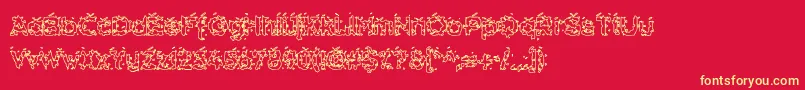 Hammh ffy Font – Yellow Fonts on Red Background