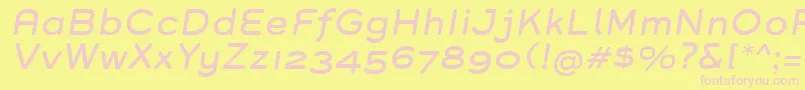 GroverItalic Font – Pink Fonts on Yellow Background