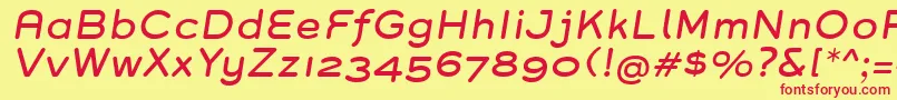 GroverItalic Font – Red Fonts on Yellow Background