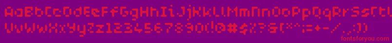 WcAquabluesBtaBold Font – Red Fonts on Purple Background