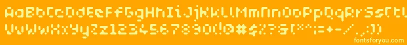 WcAquabluesBtaBold Font – Yellow Fonts on Orange Background