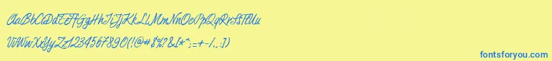 Duturner Font – Blue Fonts on Yellow Background