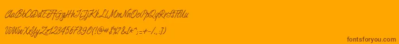 Duturner-Schriftart – Braune Schriften auf orangefarbenem Hintergrund