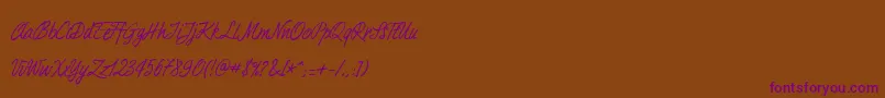 Duturner-Schriftart – Violette Schriften auf braunem Hintergrund