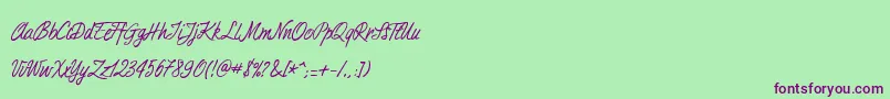 Duturner Font – Purple Fonts on Green Background