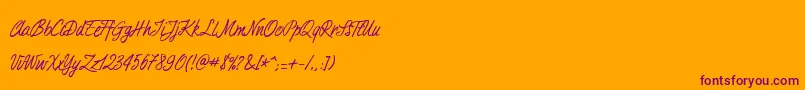 Duturner Font – Purple Fonts on Orange Background