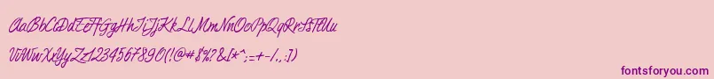 Duturner-Schriftart – Violette Schriften auf rosa Hintergrund