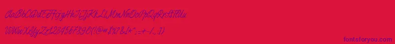 Duturner Font – Purple Fonts on Red Background