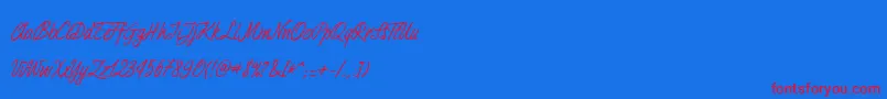 Duturner Font – Red Fonts on Blue Background