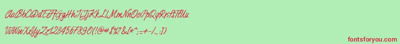 Duturner Font – Red Fonts on Green Background