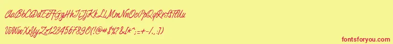 Duturner Font – Red Fonts on Yellow Background