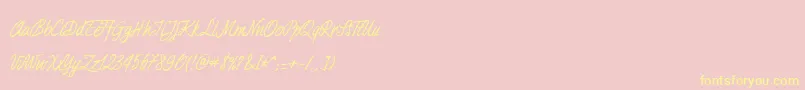 Duturner Font – Yellow Fonts on Pink Background