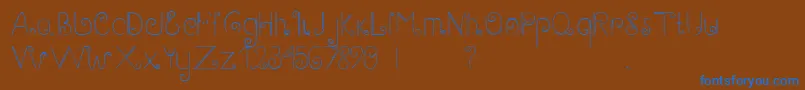 Шрифт GaryScript – синие шрифты на коричневом фоне