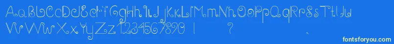 GaryScript-fontti – keltaiset fontit sinisellä taustalla