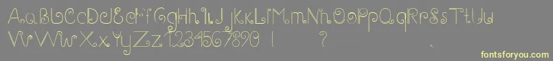 フォントGaryScript – 黄色のフォント、灰色の背景