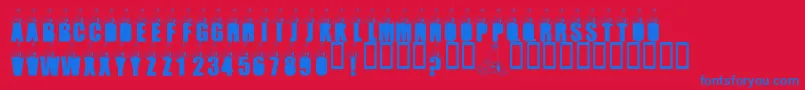 LmsLookingForBluesClues Font – Blue Fonts on Red Background