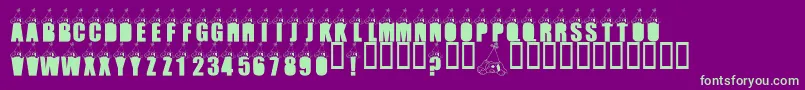 LmsLookingForBluesClues Font – Green Fonts on Purple Background